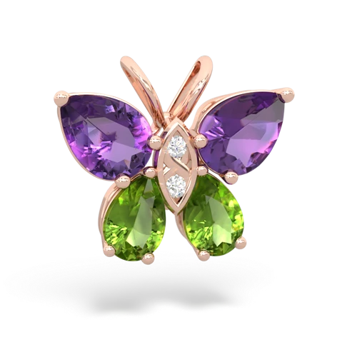 amethyst-peridot butterfly pendant