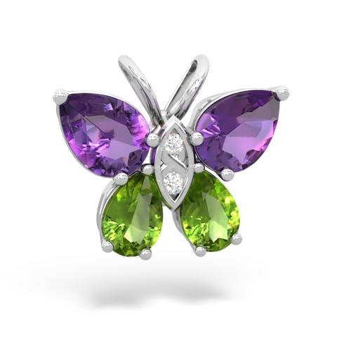 amethyst-peridot butterfly pendant