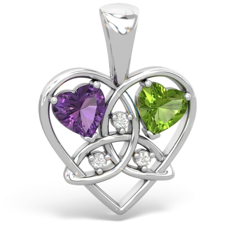 amethyst-peridot celtic heart pendant