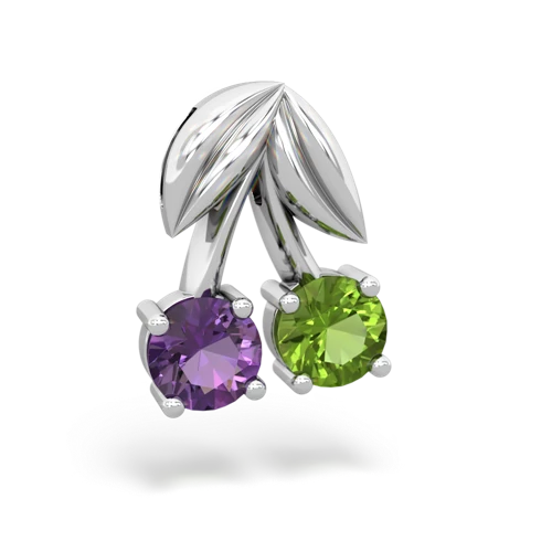 amethyst-peridot cherries pendant