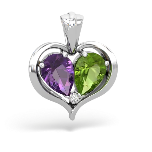 Amethyst Genuine Amethyst with Genuine Peridot Two Become One pendant Pendant