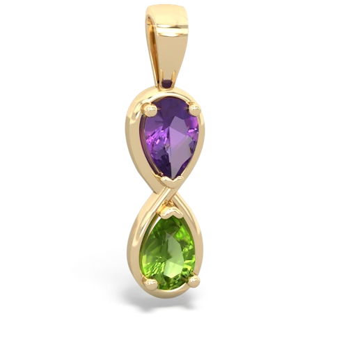 amethyst-peridot infinity pendant