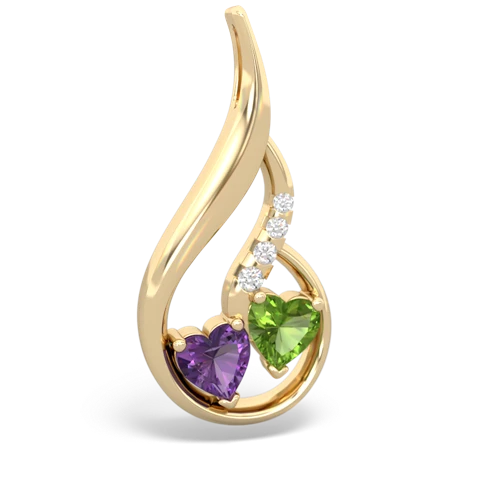 amethyst-peridot keepsake swirl pendant