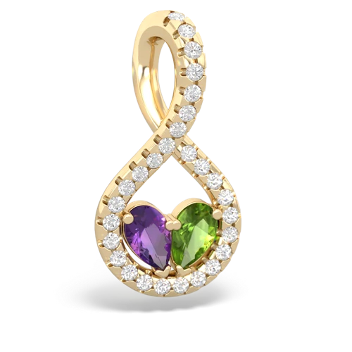 amethyst-peridot pave twist pendant