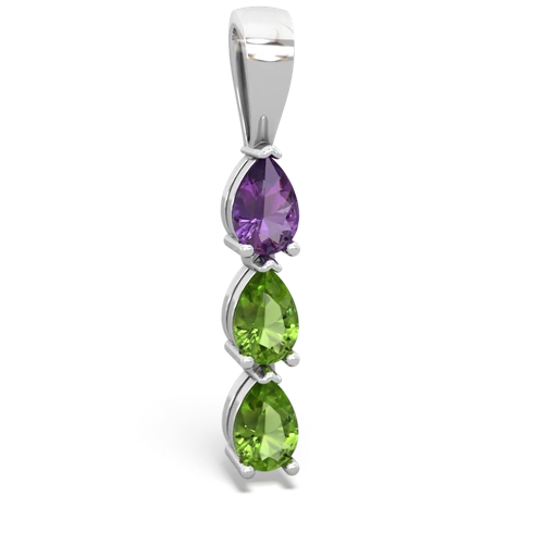 amethyst-peridot three stone pendant