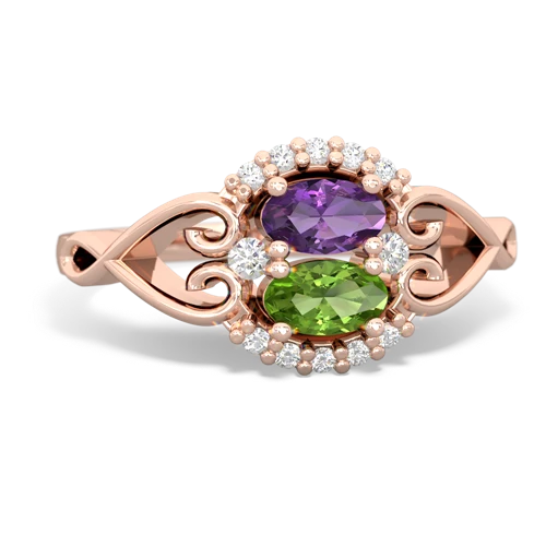 amethyst-peridot antique keepsake ring