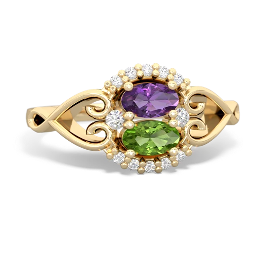 amethyst-peridot antique keepsake ring