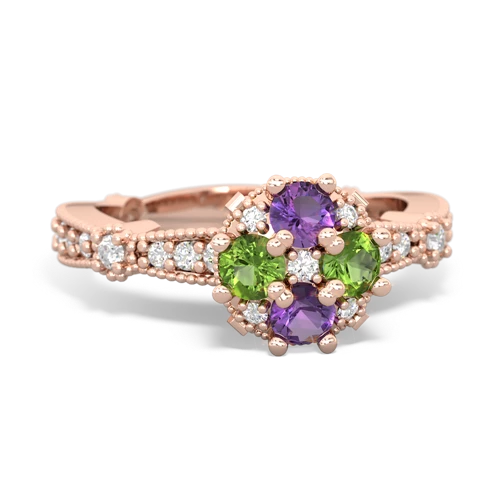 amethyst-peridot art deco engagement ring