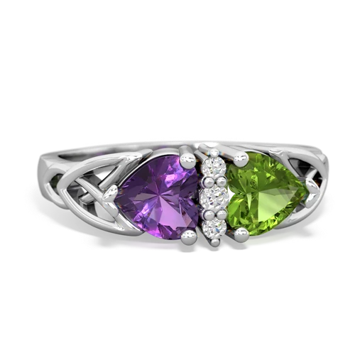 amethyst-peridot celtic ring