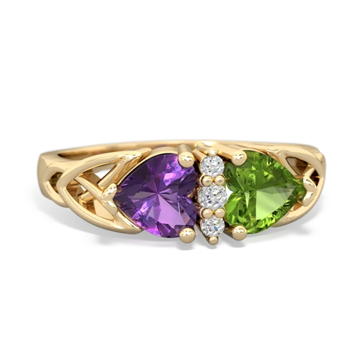 amethyst-peridot celtic ring