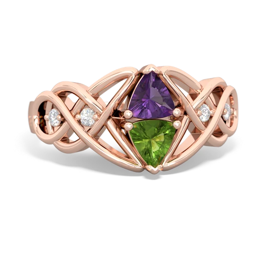 amethyst-peridot celtic knot ring