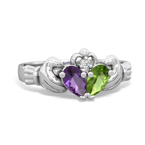 amethyst-peridot claddagh ring