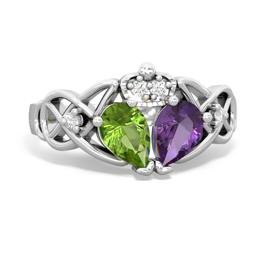 amethyst-peridot claddagh ring