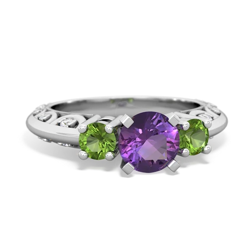 amethyst-peridot engagement ring