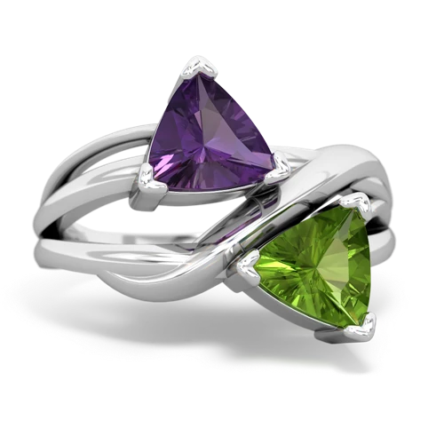 amethyst-peridot filligree ring