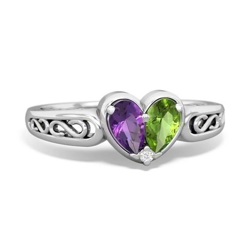 amethyst-peridot filligree ring