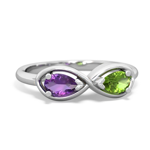 amethyst-peridot infinity ring