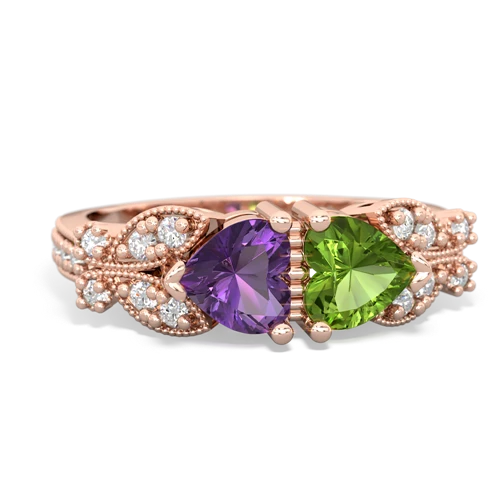 amethyst-peridot keepsake butterfly ring