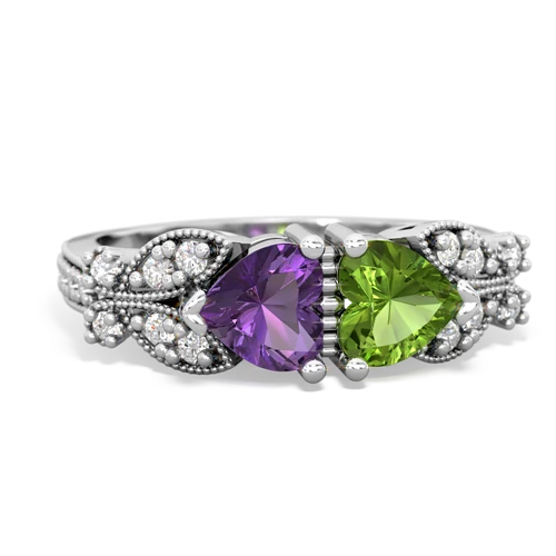 amethyst-peridot keepsake butterfly ring