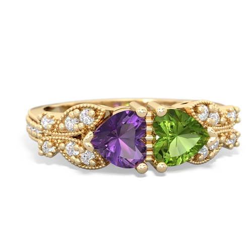 amethyst-peridot keepsake butterfly ring