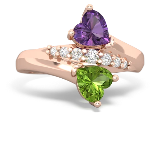 amethyst-peridot modern ring