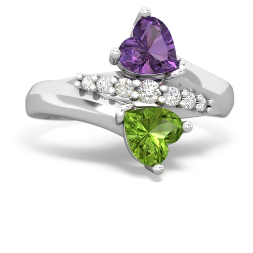 amethyst-peridot modern ring