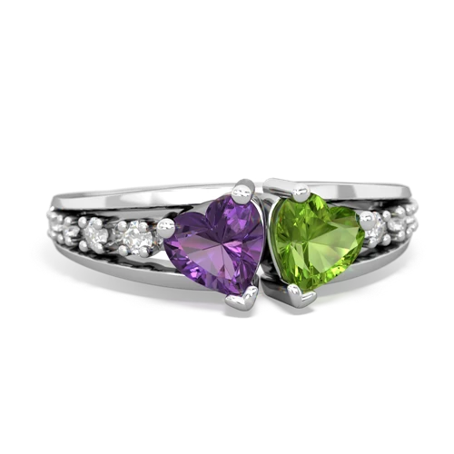 amethyst-peridot modern ring