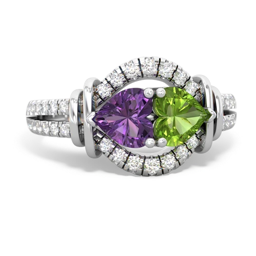 amethyst-peridot pave keepsake ring