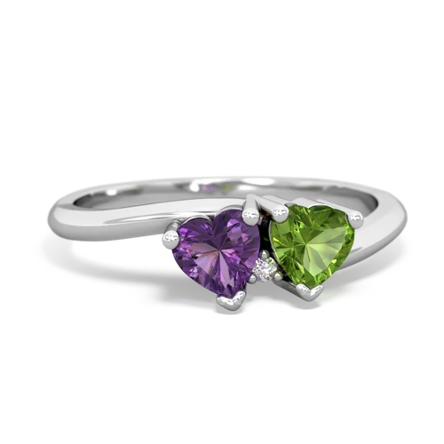 Amethyst Genuine Amethyst with Genuine Peridot Sweetheart's Promise ring Ring