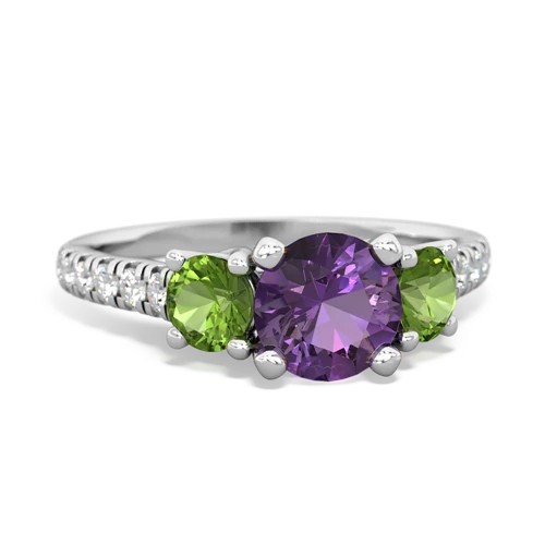 amethyst-peridot trellis pave ring
