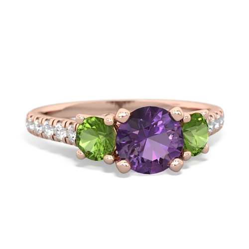 amethyst-peridot trellis pave ring