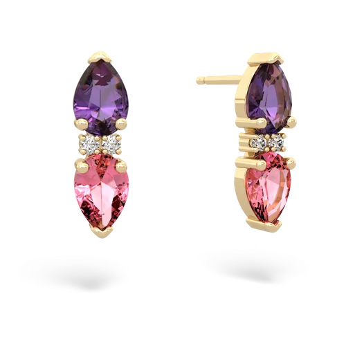amethyst-pink sapphire bowtie earrings