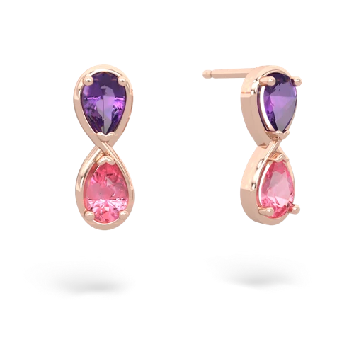 amethyst-pink sapphire infinity earrings