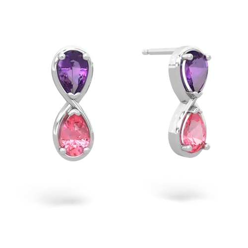 amethyst-pink sapphire infinity earrings