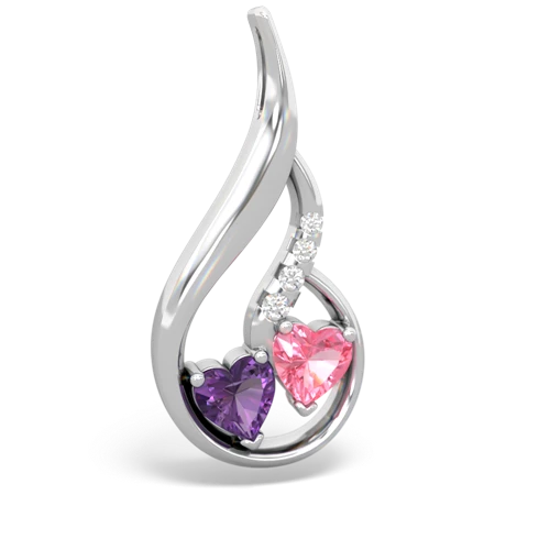 amethyst-pink sapphire keepsake swirl pendant