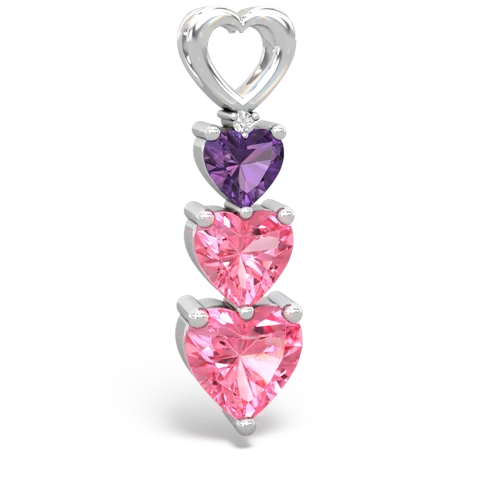 amethyst-pink sapphire three stone pendant