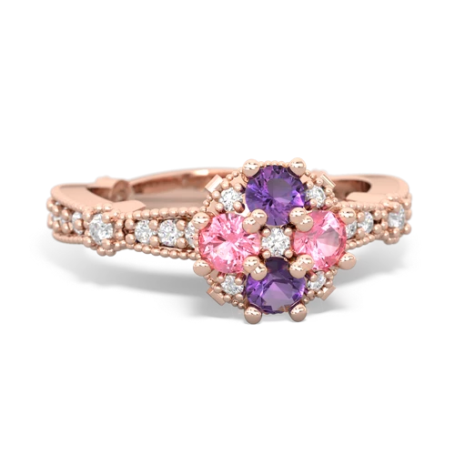 amethyst-pink sapphire art deco engagement ring