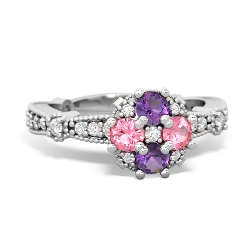 amethyst-pink sapphire art deco engagement ring