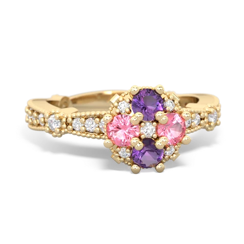amethyst-pink sapphire art deco engagement ring