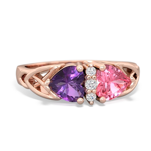 amethyst-pink sapphire celtic ring