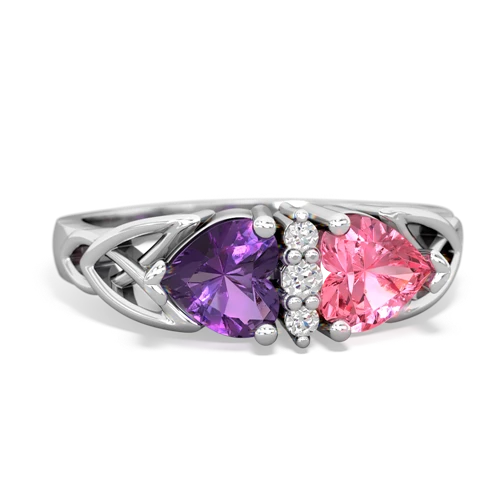 amethyst-pink sapphire celtic ring