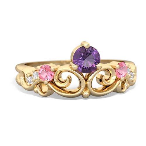 amethyst-pink sapphire crown keepsake ring