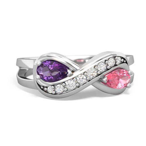 amethyst-pink sapphire diamond infinity ring