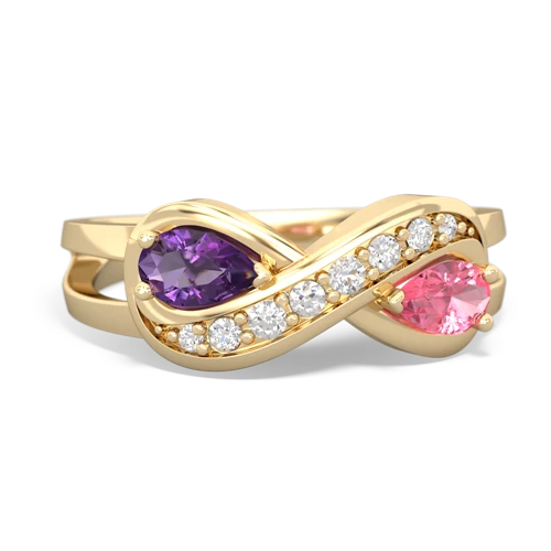 amethyst-pink sapphire diamond infinity ring