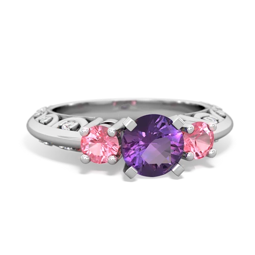 amethyst-pink sapphire engagement ring