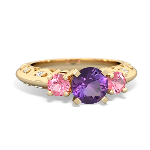 amethyst-pink sapphire engagement ring