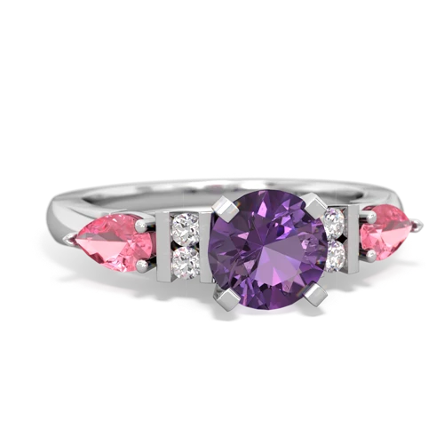 amethyst-pink sapphire engagement ring