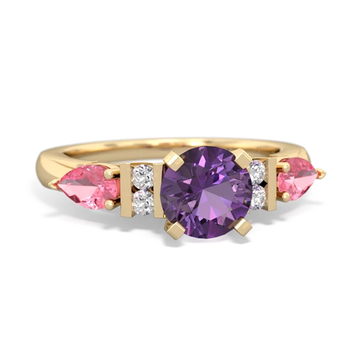 amethyst-pink sapphire engagement ring