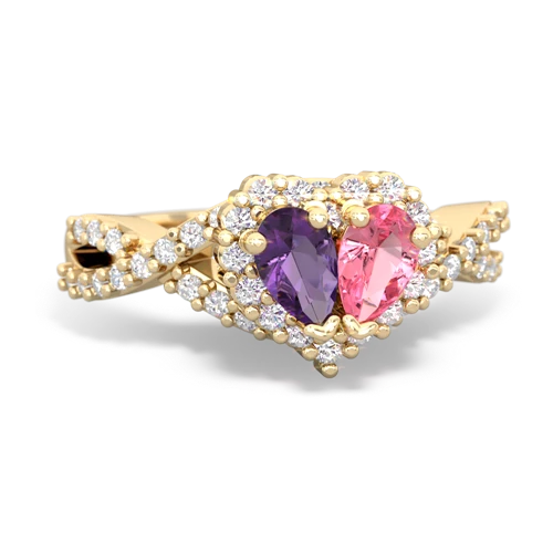 amethyst-pink sapphire engagement ring