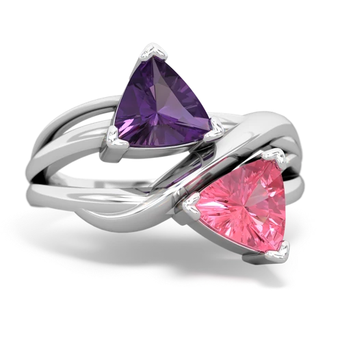 amethyst-pink sapphire filligree ring